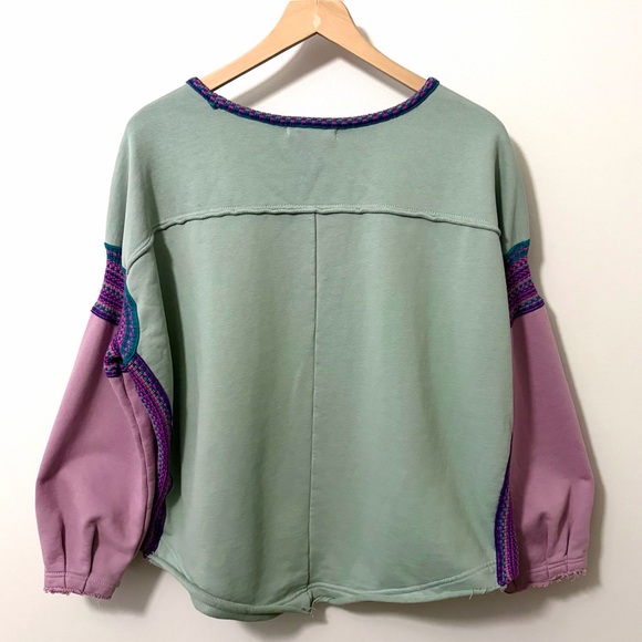 NATURAL LIFE Multicolor Sweatshirt with Green and Pink - Picture 8 of 11